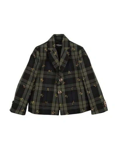 Versace Young Babies'  Toddler Blazer Dark Green Size 4 Cotton In Multi