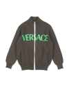 Versace Young Toddler Boy Cardigan Military Green Size 6 Virgin Wool In Green