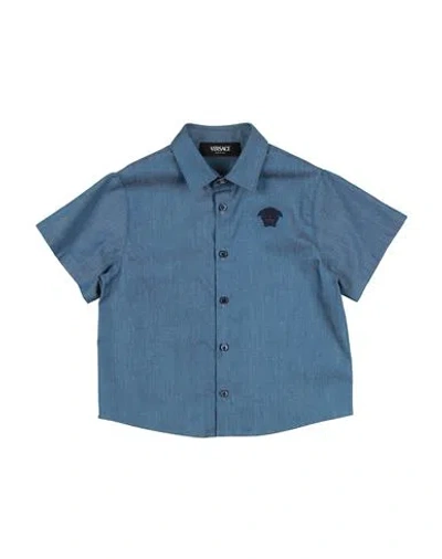 Versace Young Babies'  Toddler Boy Denim Shirt Blue Size 3 Cotton, Viscose, Polyester