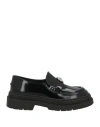 Versace Young Toddler Boy Loafers Black Size 10c Calfskin In Animal Print