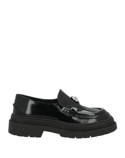 Versace Young Babies'  Toddler Boy Loafers Black Size 10c Calfskin In Animal Print