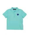 VERSACE YOUNG VERSACE YOUNG TODDLER BOY POLO SHIRT TURQUOISE SIZE 6 COTTON, VISCOSE
