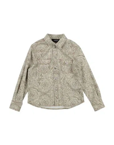 Versace Young Babies'  Toddler Boy Shirt Beige Size 6 Cotton, Elastane In Brown