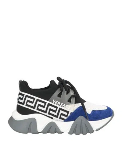 Versace Young Babies'  Toddler Boy Sneakers Bright Blue Size 10c Leather, Textile Fibers In Multi