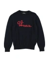 Versace Young Toddler Boy Sweater Midnight Blue Size 6 Cotton In Blue