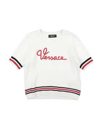 Versace Young Babies'  Toddler Boy Sweater White Size 4 Cotton, Wool, Acrylic, Polyester