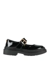 Versace Young Toddler Girl Ballet Flats Black Size 10c Goat Skin In Animal Print