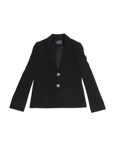 Versace Young Babies'  Toddler Girl Blazer Black Size 4 Viscose, Elastane