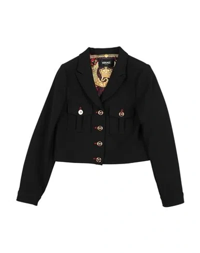 Versace Young Babies'  Toddler Girl Blazer Black Size 6 Polyester, Viscose, Cotton, Elastane