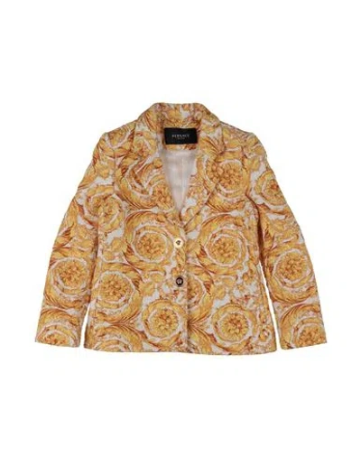 Versace Young Babies'  Toddler Girl Blazer Yellow Size 4 Cotton, Viscose