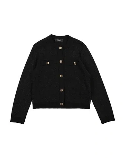 Versace Young Babies'  Toddler Girl Cardigan Black Size 4 Wool, Viscose, Polyester
