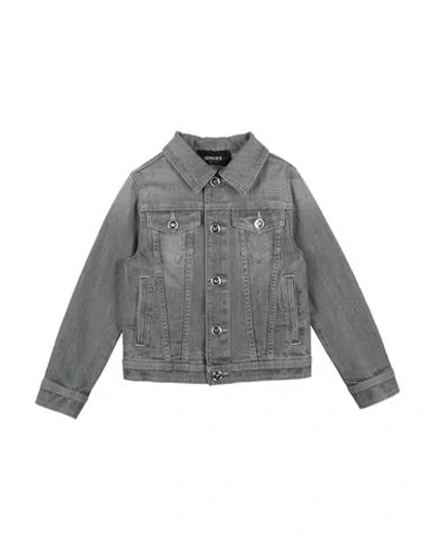Versace Young Babies'  Toddler Girl Denim Outerwear Grey Size 6 Cotton, Rubber, Aluminum In Gray