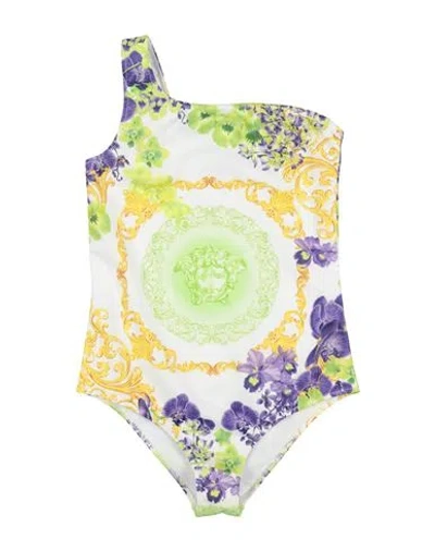 Versace Young Babies'  Toddler Girl One-piece Swimsuit White Size 6 Polyester, Elastane