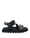 VERSACE YOUNG VERSACE YOUNG TODDLER GIRL SANDALS BLACK SIZE 10C LEATHER