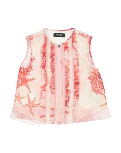 Versace Young Babies'  Toddler Girl Shirt Light Pink Size 6 Silk In Burgundy