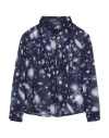 Versace Young Toddler Girl Shirt Midnight Blue Size 6 Silk In Blue