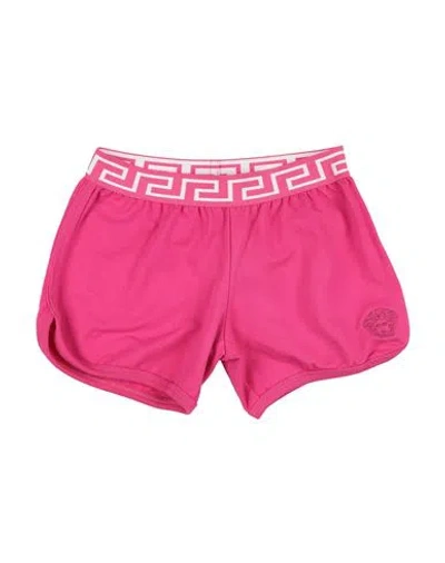 Versace Young Babies'  Toddler Girl Shorts & Bermuda Shorts Fuchsia Size 6 Cotton, Glass, Polyester, Polyamid In Pink