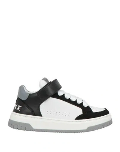 Versace Young Babies'  Toddler Girl Sneakers White Size 10c Calfskin, Textile Fibers In Multi