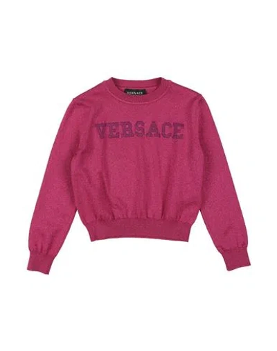 Versace Young Babies'  Toddler Girl Sweater Fuchsia Size 6 Acetate, Polyimide, Polyester, Elastane In Pink