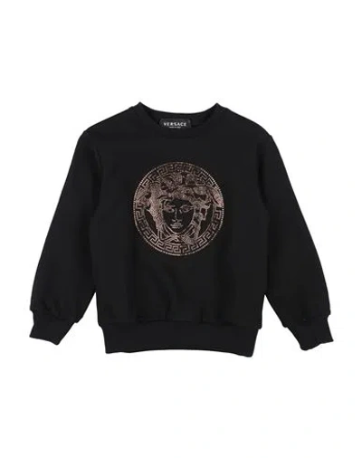 Versace Young Babies'  Toddler Girl Sweatshirt Black Size 6 Cotton, Glass, Elastane