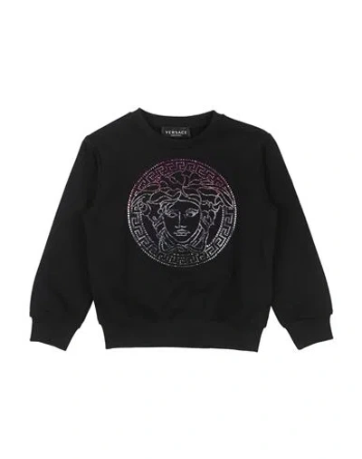 Versace Young Babies'  Toddler Girl Sweatshirt Black Size 6 Cotton, Glass, Elastane
