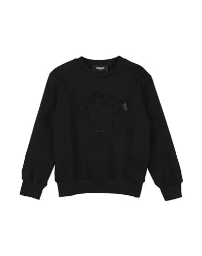 Versace Young Babies'  Toddler Girl Sweatshirt Black Size 6 Cotton, Viscose, Polyester, Glass, Crystal