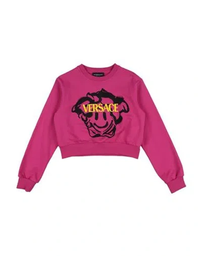 Versace Young Babies'  Toddler Girl Sweatshirt Fuchsia Size 6 Cotton, Elastane In Pink