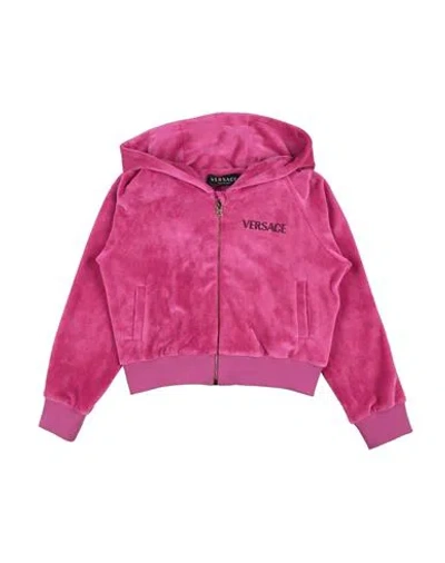 Versace Young Babies'  Toddler Girl Sweatshirt Fuchsia Size 6 Polyester, Elastane, Glass, Cotton In Pink