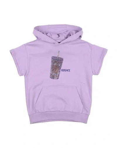 Versace Young Babies'  Toddler Girl Sweatshirt Lilac Size 6 Cotton, Polyester, Glass, Elastane In Purple