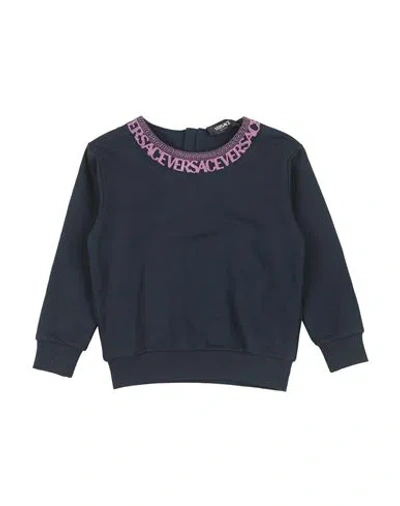 Versace Young Babies'  Toddler Girl Sweatshirt Navy Size 5 Cotton In Blue