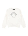 Versace Young Toddler Girl Sweatshirt White Size 5 Cotton, Viscose, Polyester, Glass, Crystal In White