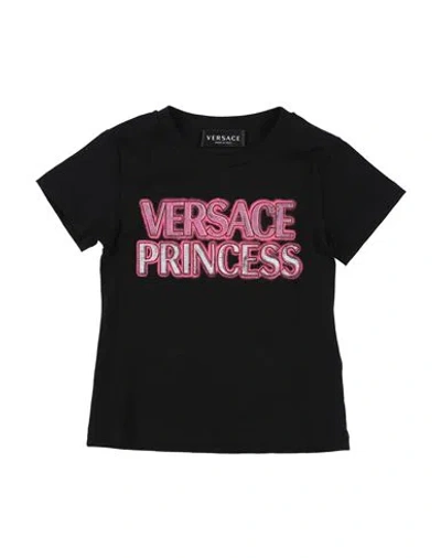 Versace Young Babies'  Toddler Girl T-shirt Black Size 5 Cotton