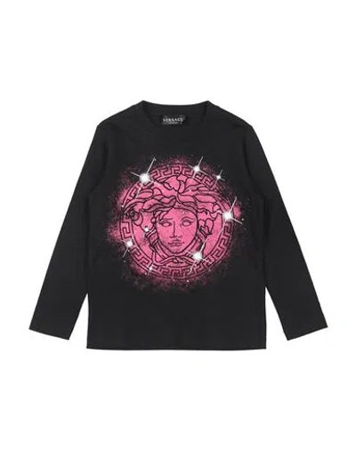 Versace Young Babies'  Toddler Girl T-shirt Black Size 6 Cotton