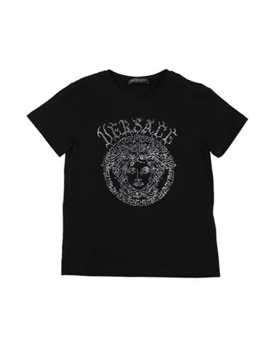 Versace Young Babies'  Toddler Girl T-shirt Black Size 6 Cotton, Elastane