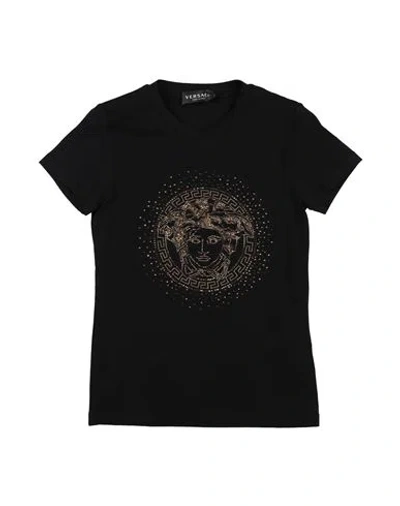 Versace Young Babies'  Toddler Girl T-shirt Black Size 6 Cotton, Elastane