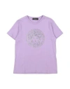 VERSACE YOUNG VERSACE YOUNG TODDLER GIRL T-SHIRT LILAC SIZE 6 COTTON, GLASS