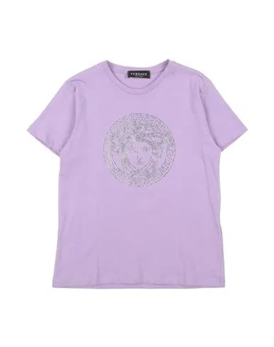Versace Young Babies'  Toddler Girl T-shirt Lilac Size 6 Cotton, Glass In Purple