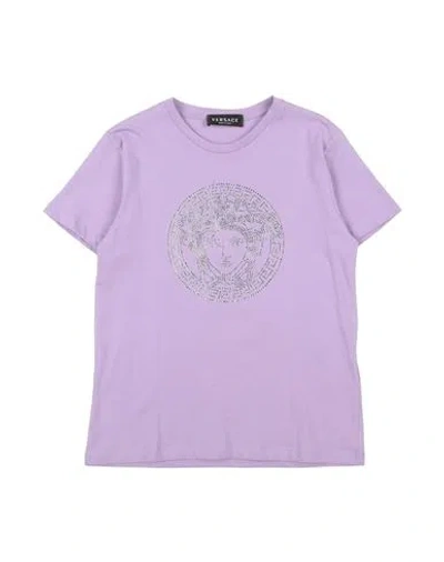 Versace Young Babies'  Toddler Girl T-shirt Purple Size 6 Cotton, Glass