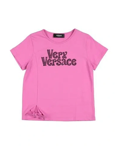 Versace Young Babies'  Toddler Girl T-shirt Magenta Size 6 Cotton, Glass