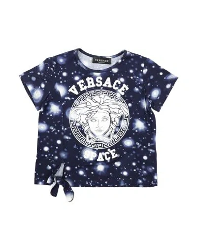 Versace Young Babies'  Toddler Girl T-shirt Navy Size 6 Viscose, Elastane