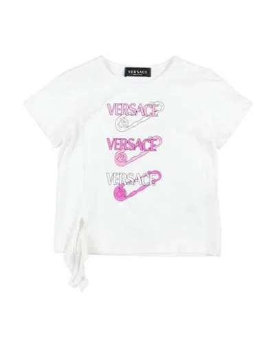 Versace Young Babies'  Toddler Girl T-shirt White Size 4 Cotton, Elastane