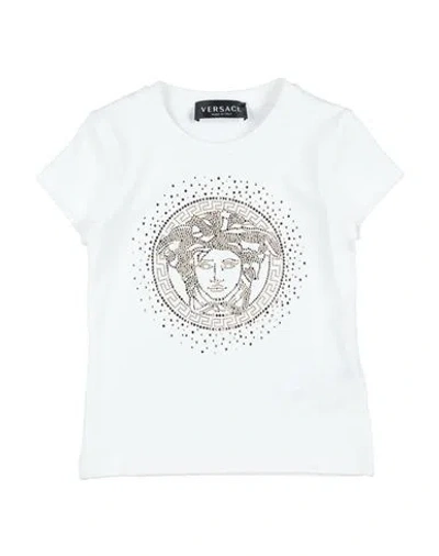 Versace Young Babies'  Toddler Girl T-shirt White Size 5 Cotton, Elastane