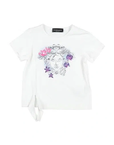 Versace Young Babies'  Toddler Girl T-shirt White Size 6 Cotton, Elastane