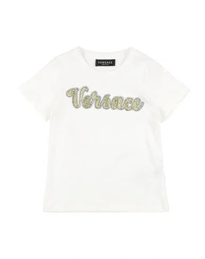 Versace Young Babies'  Toddler Girl T-shirt White Size 6 Cotton, Glass