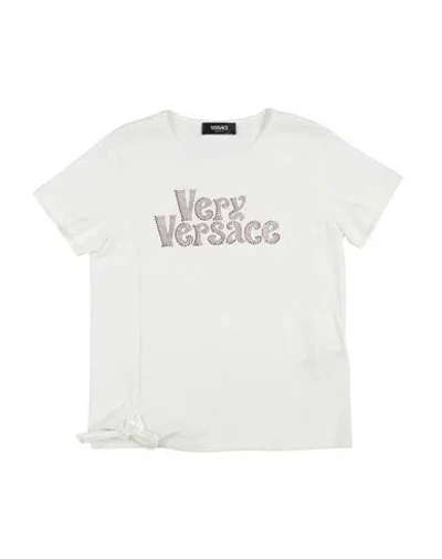 Versace Young Babies'  Toddler Girl T-shirt White Size 4 Cotton, Glass