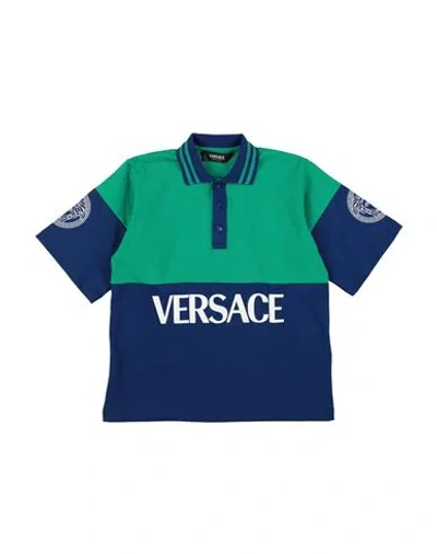 Versace Young Babies'  Toddler Polo Shirt Green Size 6 Cotton In Blue