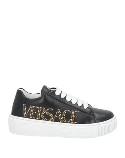 Versace Young Babies'  Toddler Sneakers Black Size 10c Leather