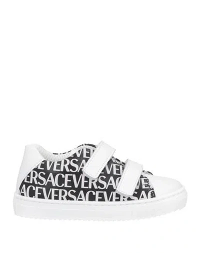 Versace Young Babies'  Toddler Sneakers White Size 9.5c Leather, Textile Fibers