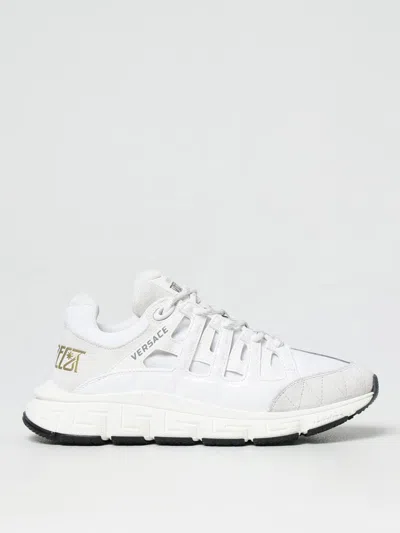 Versace Kids' Greca Lace-up Sneakers In 白色