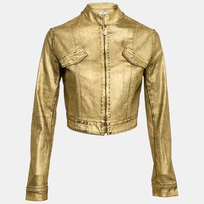 Pre-owned Versace Young  Gold Coated Zip-up Jacket Xxl